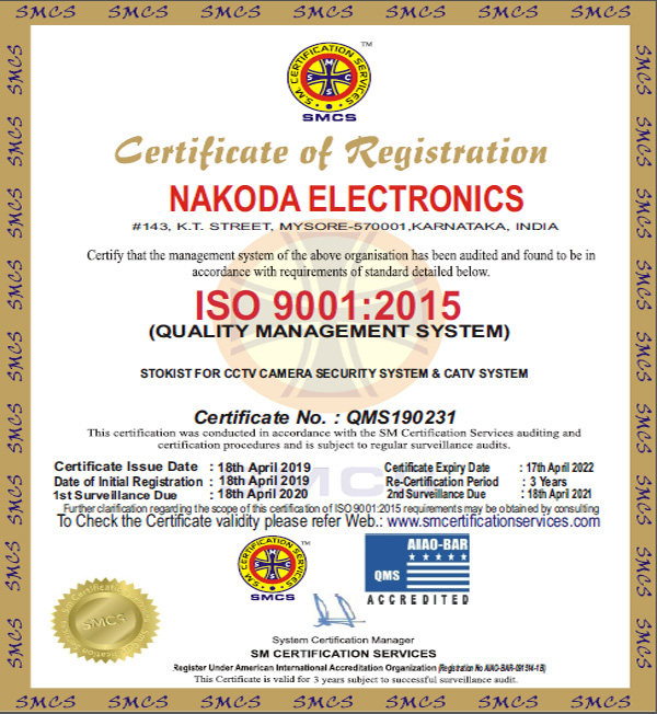 Nakoda Electronics ISO Certification